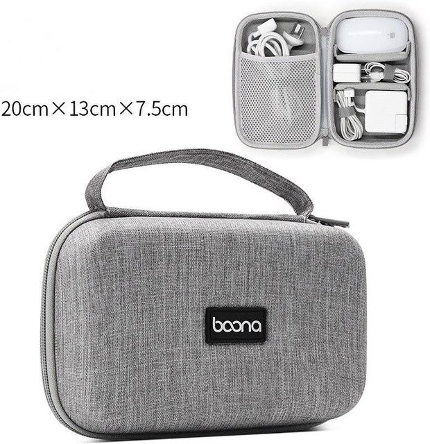 Boona Laptop-Zubehör Set mit Netzteil, Adapter und Reisetasche für MacBook Air und Pro in Grau - Bild 1