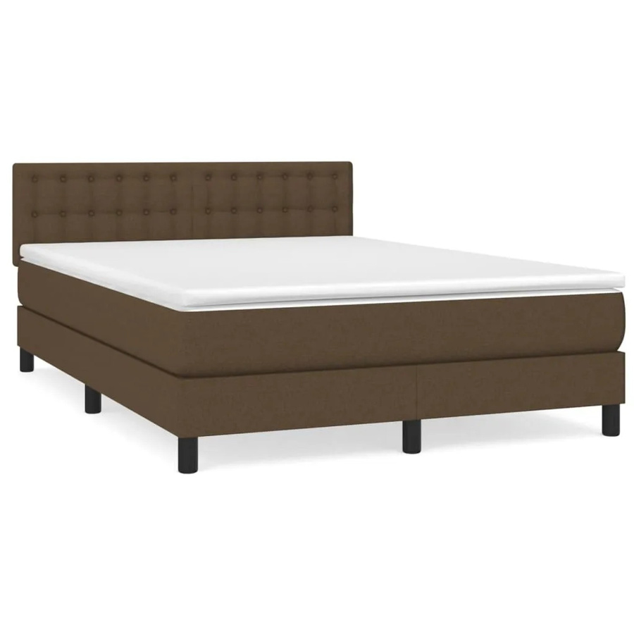 vidaXL Boxspringbett mit Matratze Hybrid-Design in Dunkelbraun, B/T/H: 140 x 190 x 200 cm - Bild 2