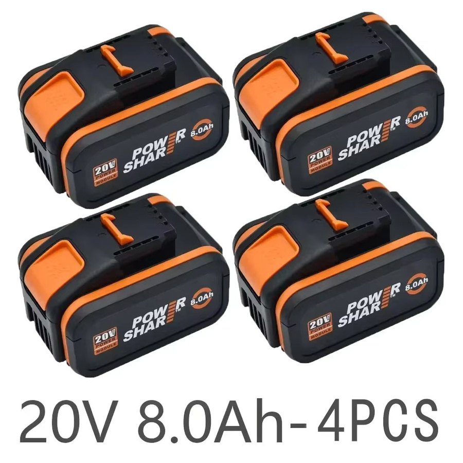 Worx Lithium-Ersatzakku 20V mit 8000mAh in Schwarz, kompatibel mit WA3553 WA3551 WA3572 sowie WX390 WX176 WX178 WU268 kabellosen Elektrowerkzeugen - Bild 8