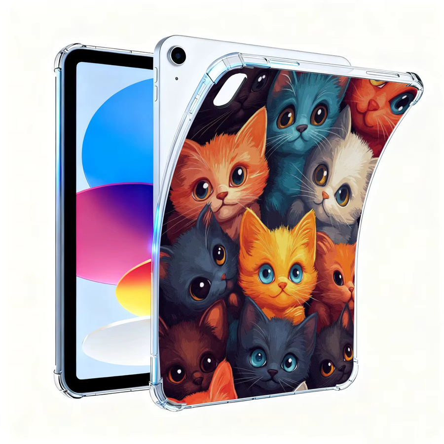 Soft Tablet Schutzhülle mit süßem Katzenmotiv für Apple iPad Pro, iPad Air und iPad Mini in Multicolour - Bild 5