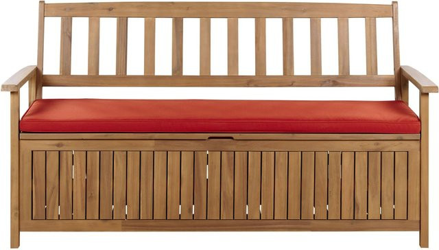 Beliani Gartenbank aus Akazienholz in Braun, B/T/H: 160 x 60 x 91 cm - Bild 1