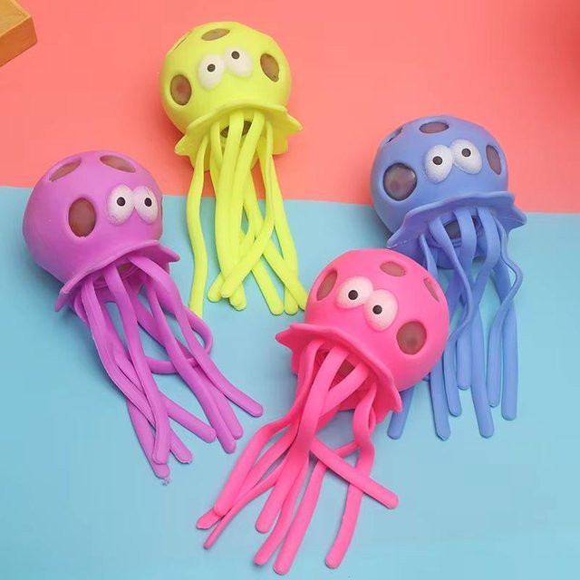 BC Pet Supplies Oktopus Wasser Quetsche Stressball, Gelb, ab 3 Jahren - Bild 1