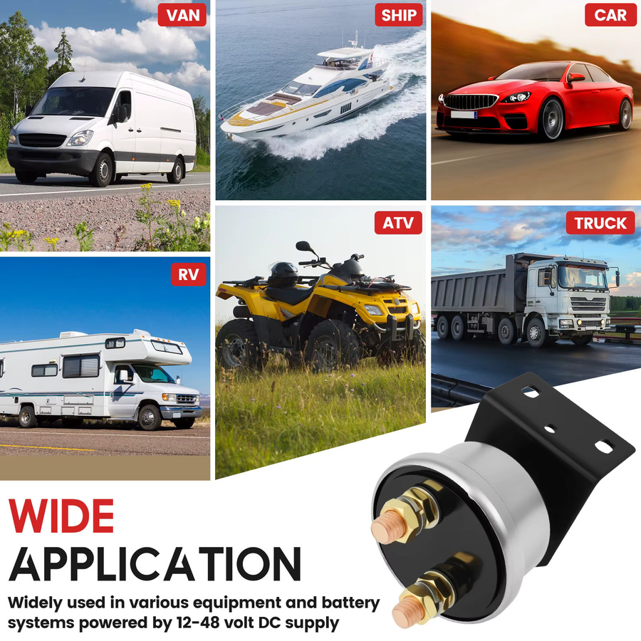 everso 200 A Batterietrennschalter 12–48 V mit Seitenpfosten-Montagehalterung für Auto, Boot, Wohnmobil und ATV - Bild 6