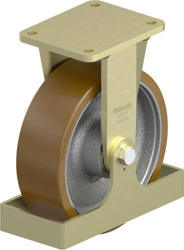 Blickle Schwerlast-Bockrolle BS-GB 252K-FS mit 250 mm Rad-Durchmesser und 1800 kg Tragfähigkeit in Silber - Bild 1