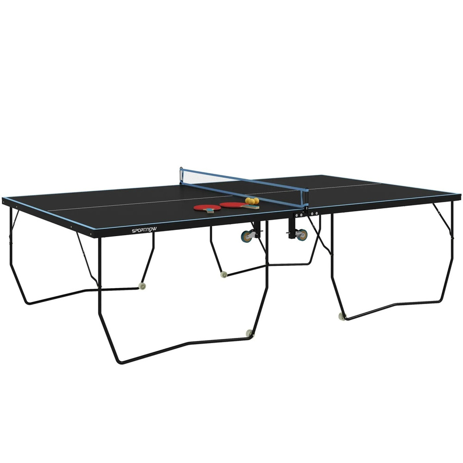 SPORTNOW Tischtennisplatte klappbar aus MDF und Stahl in Schwarz, B: 152,5 cm, L: 274 cm, H: 76 cm - Bild 2