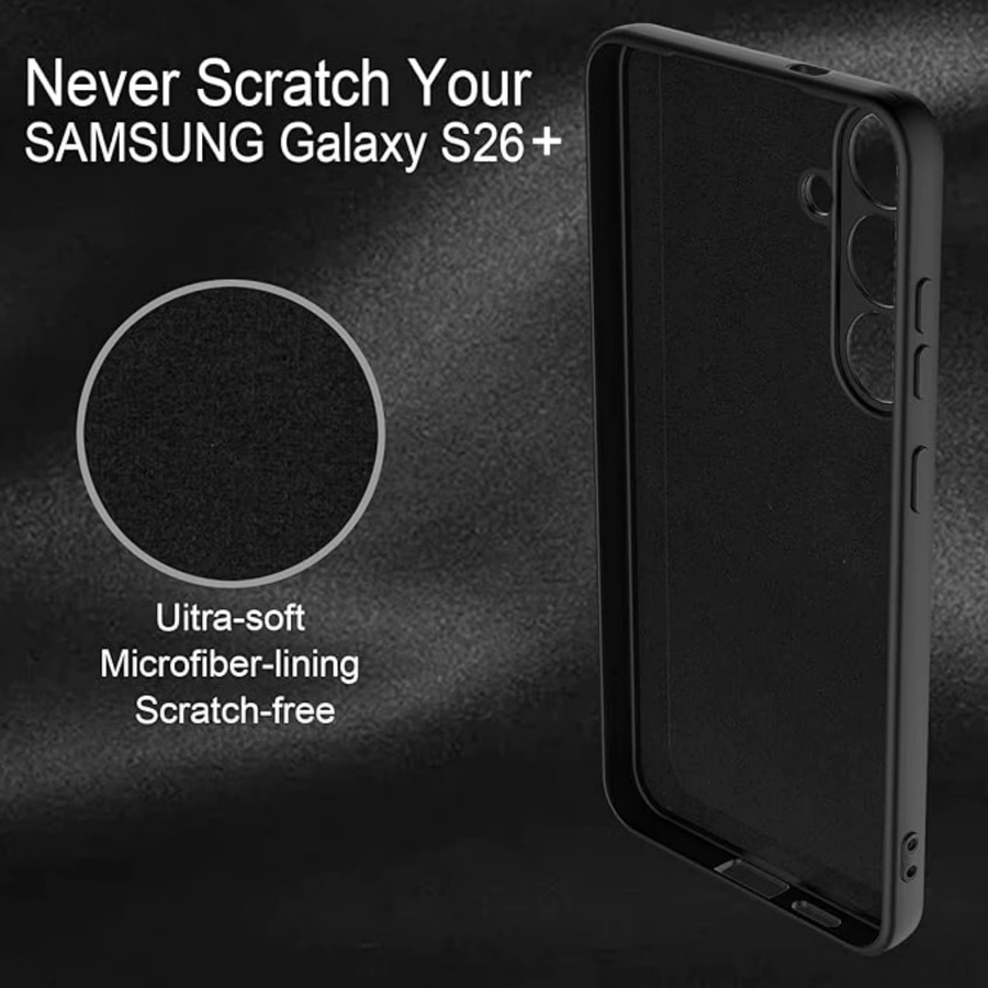 Noble Fashion Flüssigsilikonhülle für Samsung Galaxy S26 Plus in Schwarz, stoßfest und schützend - Bild 6