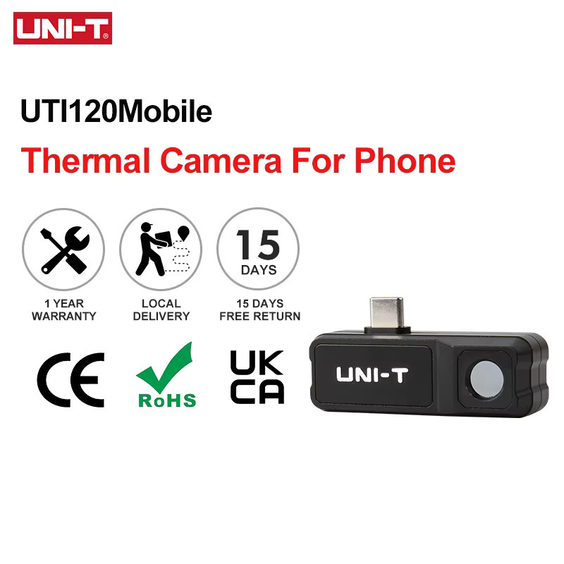 UNI-T Wärmebildkamera UTI120MS für Mobiltelefone, 10800 Pixel Thermal Imager in Schwarz - Bild 2