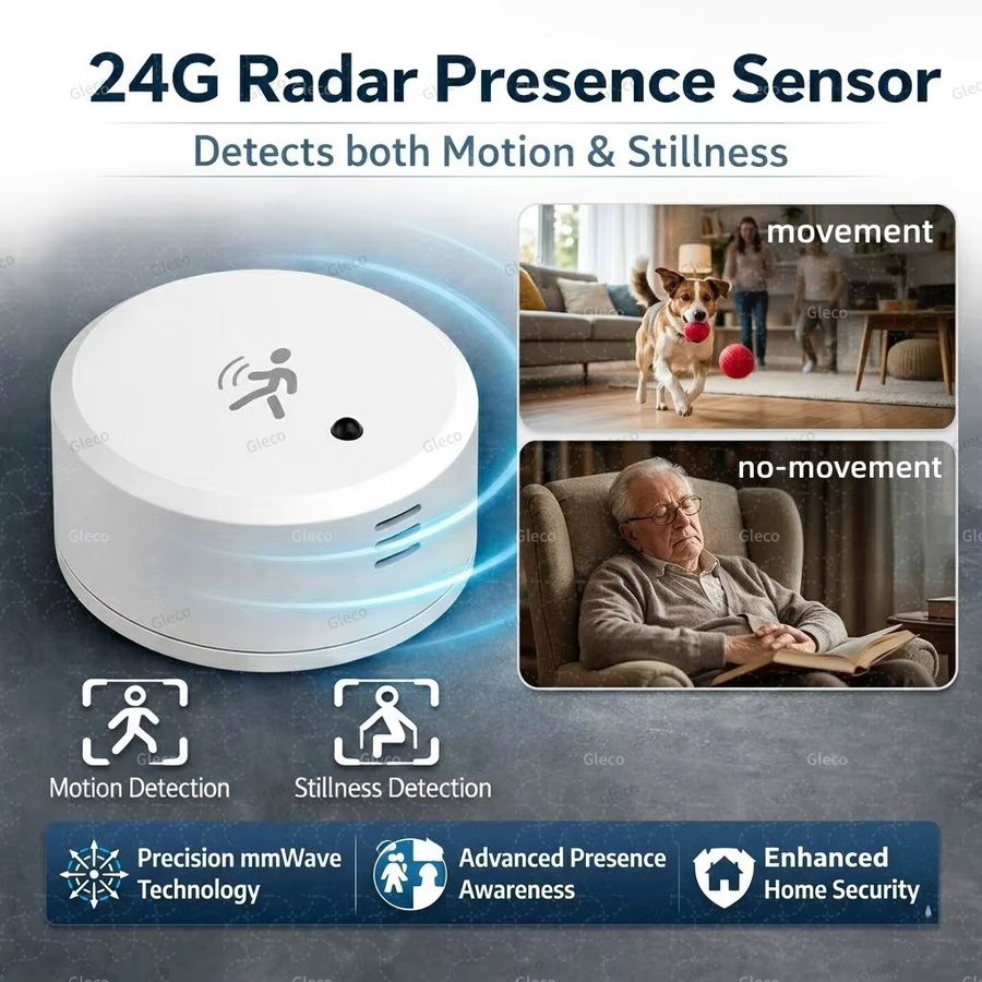 Coolo Smart Life Zigbee Human Presence Sensor mit 24G MMWave Radar, PIR Bewegungsmelder, Temperatur, Luftfeuchtigkeit und Helligkeit in Weiß für Tuya und 2MQTT Sicherheitsautomatisierung - Bild 3