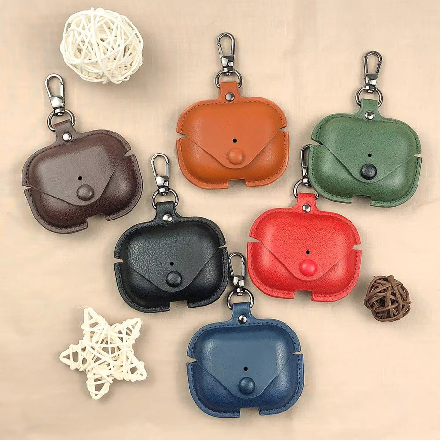 Retro Ledertasche für Apple AirPods Pro 3. Generation mit Haken - Bild 2