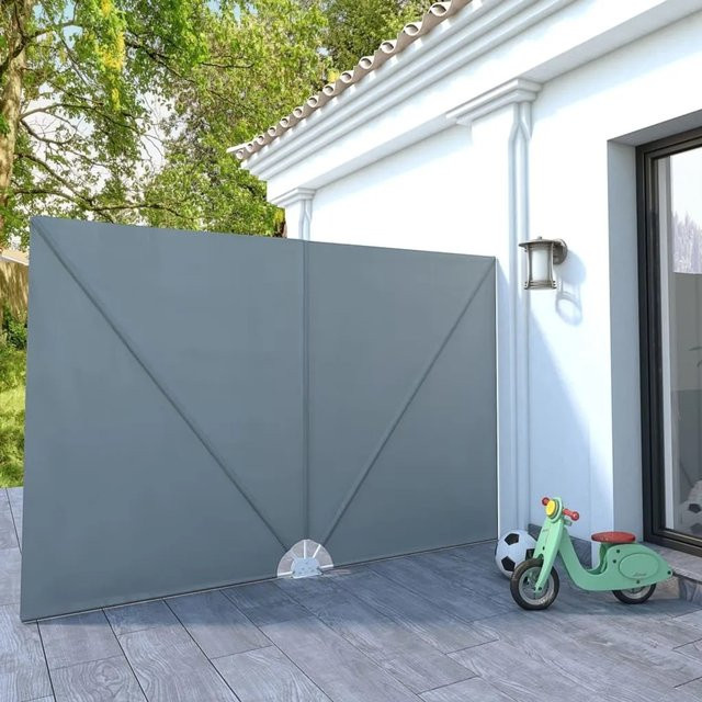 Furnicato Faltbarer Terrassen-Seitenfächer aus Polyester und Stahl in Grau B/H: 300 x 200 cm - Bild 1