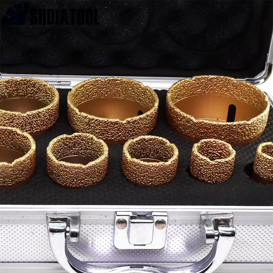 Shdiatool 8er Set Diamant-Lochsägen M14 für Marmor, Keramik und Fliesen, Durchmesser: 20 mm, 25 mm, 32 mm, 35 mm, 40 mm, 50 mm, 60 mm, 68 mm - Bild 3