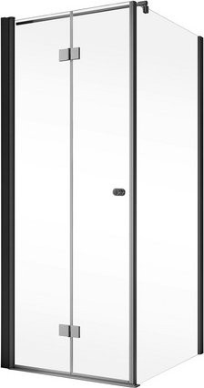 Schulte ExpressPlus Eckeinstieg Garant 2.0 Drehfalttür mit Seitenwand in Schwarz, B: 90 cm, H: 200 cm, T: 90 cm - Bild 2