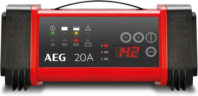 AEG Mikroprozessor-Ladegerät LT 20 PS/Th für 12 V und 24 V Autobatterien, Schwarz/Rot - Bild 1