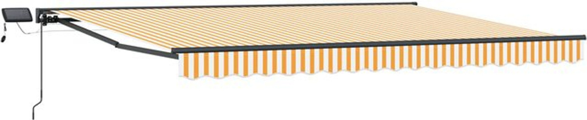 Manuelle Markise mit LED-Beleuchtung von vidaXL in den Farben Gelb, Weiß oder Anthrazit, B: 4 m, T: 3,5 m - Bild 1
