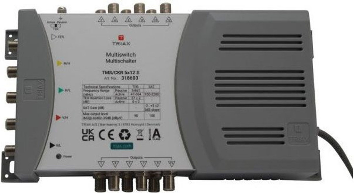 TRIAX TMS/CKR 5x12S Einzel Multischalter 4SAT+1terr. Grau - Bild 2