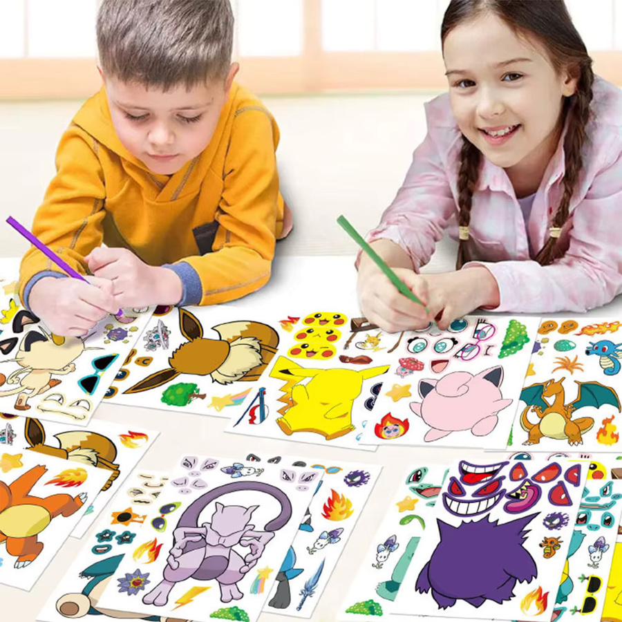 TAKARA TOMY Pokémon Pikachu Eevee Puzzle-Aufkleber, 6/12 Blatt - Bild 3