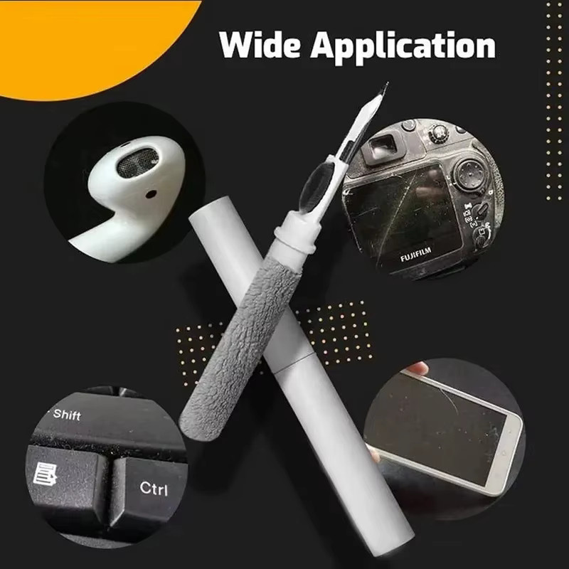 2-in-1 Reinigungsset für Kopfhörer und Airpods in Weiß mit Reinigungsstift und Bürste - Bild 2