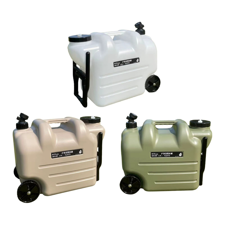 Tooyful Wasserbehälter mit Rollen und Wasserhahn, 28 l, Beige - Bild 2