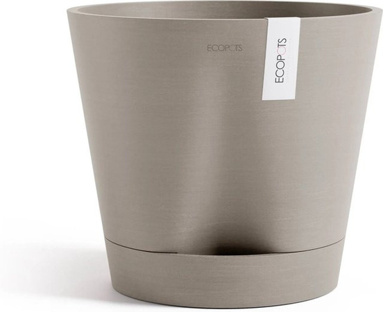 Ecopots Pflanztopf Venice Braungrau rund Höhe: 30 cm, Durchmesser: 26,3 cm