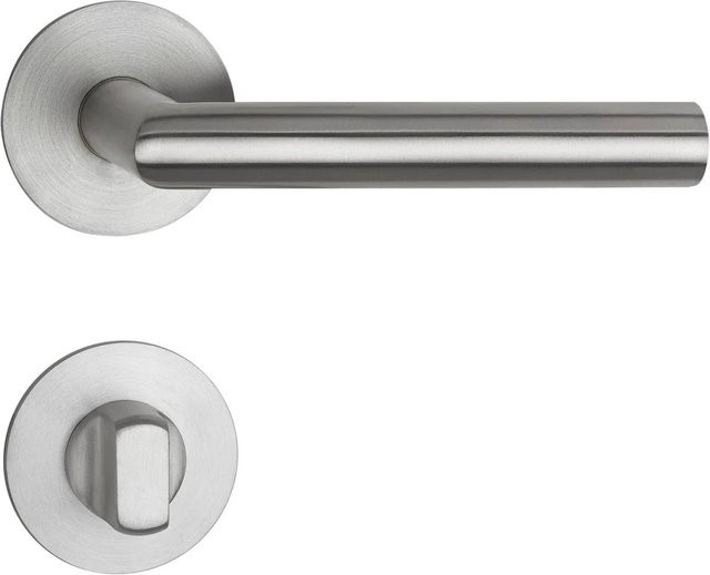 SO-TECH Türdrückergarnitur THORE aus Edelstahl SS304 in Silber gebürstet mit Flachrosetten und magnetischer Cliptechnik für Bad und WC inklusive Befestigungsmaterial - Bild 1