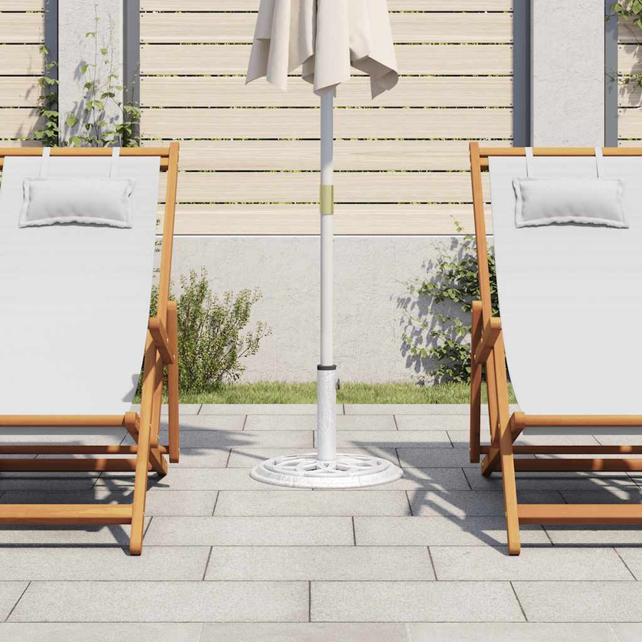 vidaXL Sonnenschirmständer aus Gusseisen in Weiß mit floralem Design, B/T/H: 44 x 44 x 31 cm - Bild 2