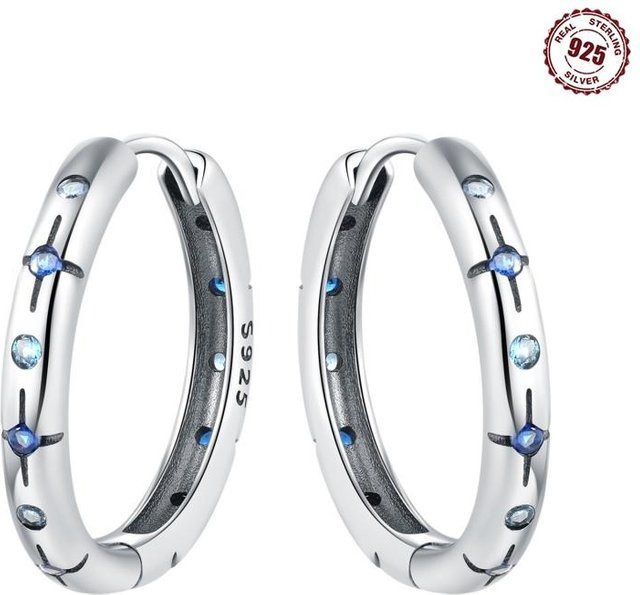 Creolen 925 Silber, Zirkonia, Damen - Bild 1