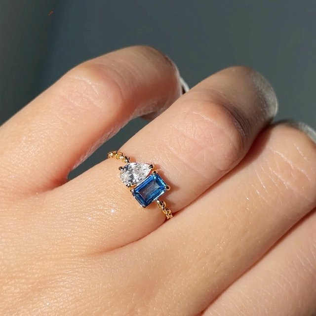 YUYAN Ring, Bicolor, Kristall, Zirkonia, Damen - Bild 1