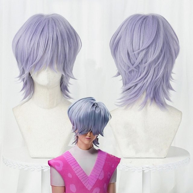 Skpop Saja Boy Cosplay Perücke, Lockige Welle, Grau, Unisex - Bild 1