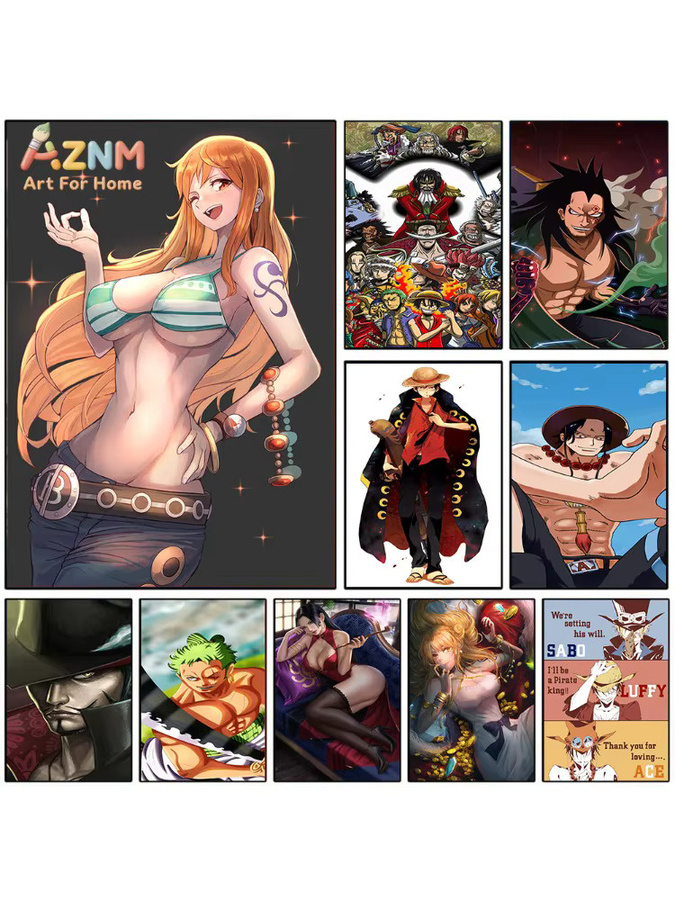 AZNM One Piece Nami Bikini Anime Leinwand-Wandkunstdruck, Mehrfarbig - Bild 5