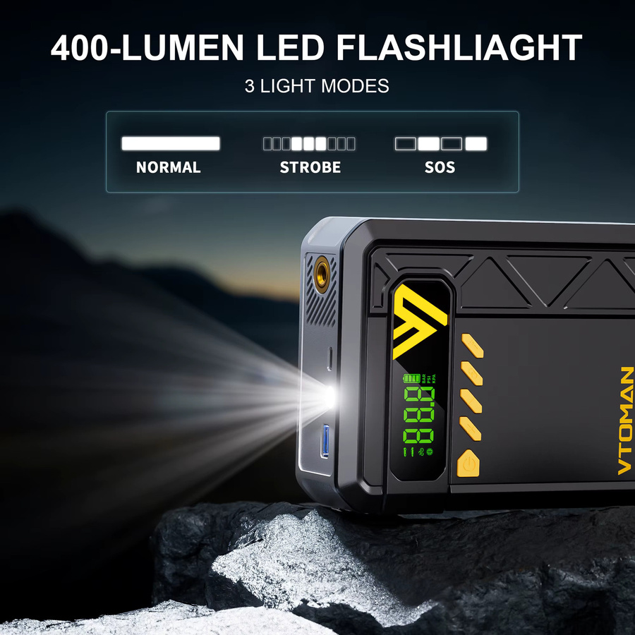 VTOMAN X4 2500A Auto-Starthilfe mit integrierter Luftpumpe 150 PSI in Schwarz für Motoren bis 8,5 l und 6,0 l - Bild 4