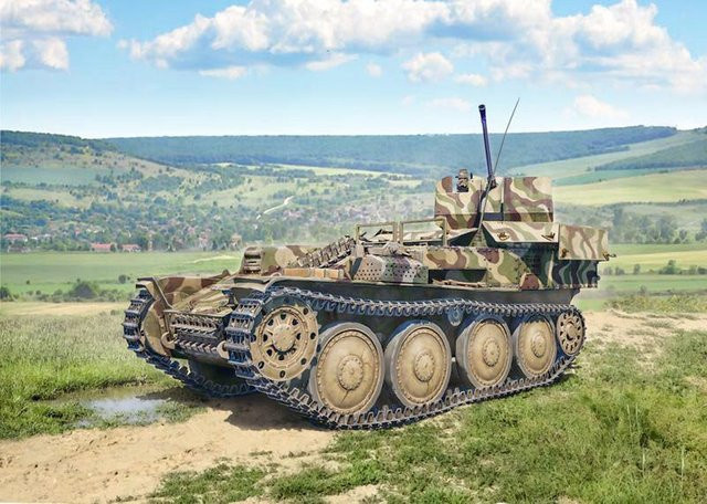 Italeri Dt. Sd.Kfz.140 Flakpanzer 38 Gepard, Fahrzeuge, Grün - Bild 1