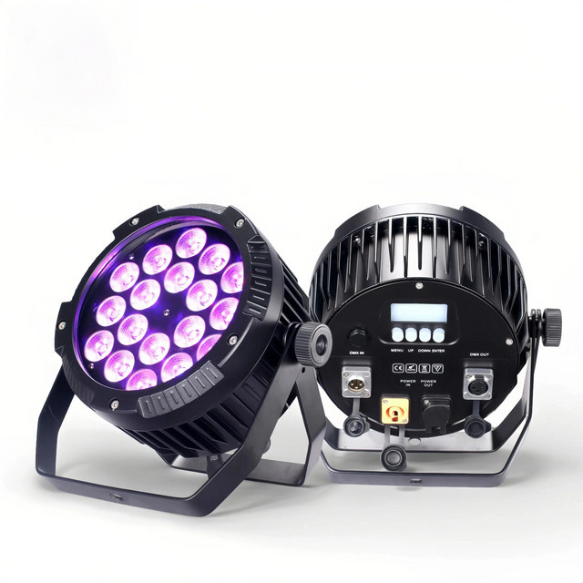HYULIGHTS RGBWA/VU 6in1 LED Outdoor Bühnenlicht, IP65 Wasserdicht, Aluminium, Schwarz, DMX512 Steuerung für professionelle DJ-Einsätze - Bild 1