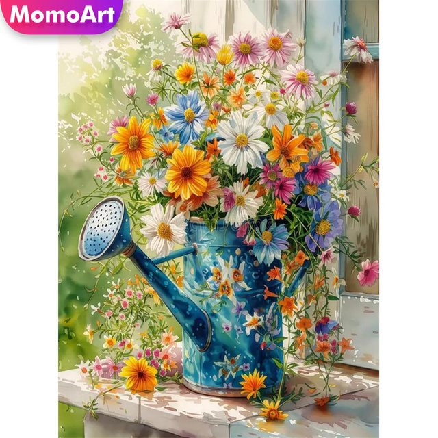 Momoart Diamant-Mosaik DIY Set Gänseblümchen in Multicolour, Rundes Diamant-Stickerei Set für Tischdekoration, B/H: 30 x 30 cm - Bild 1