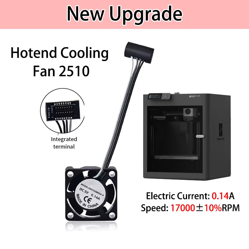Bambu Lab Hotend-Lüfter Set für X1 und P1S in Schwarz mit Niedrigstrom 0,14 A und Hochgeschwindigkeits-Variante 17000 ± 10 % - Bild 4