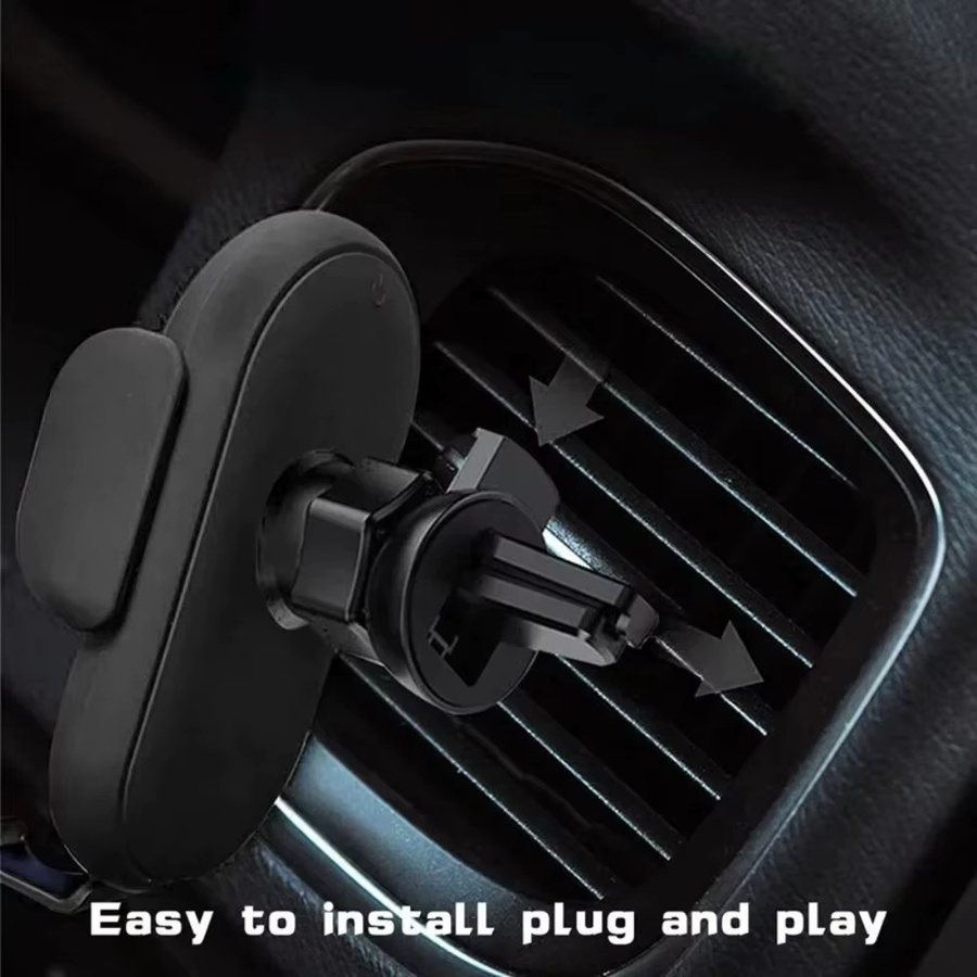 VIKEFON Infrarot-Induktions-Auto-Wireless-Ladegerät mit Lüftungsschlitz-Klemme in Schwarz für iPhone 16–12 Pro Max und Samsung Galaxy S25/S24 mit Schnellladefunktion - Bild 4