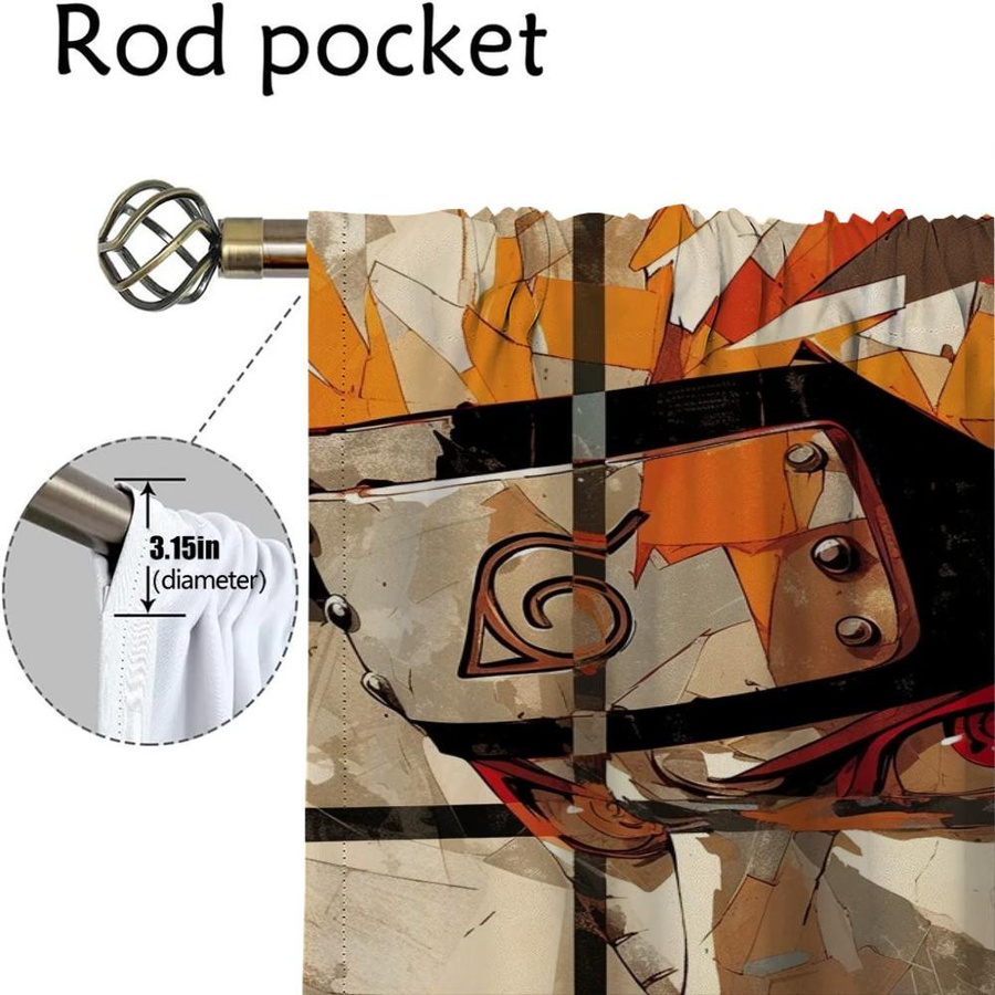 Naruto Verdunkelungsvorhänge Set aus 2 Stück, Mehrfarbig, Breite: 50 cm, Höhe: 70 cm - Bild 3