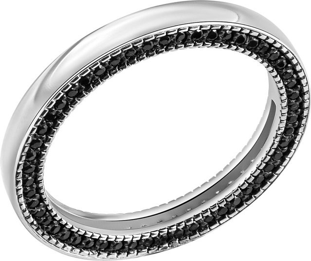 Celesta Ring 925 Silber, schwarze Zirkonia, Damen - Bild 1