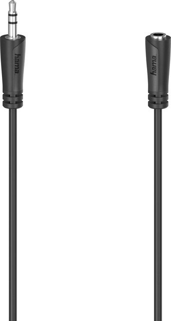 Hama Audio-Verlängerungskabel mit 3,5 mm Klinken-Stecker und Klinken-Kupplung in Schwarz, 5 m - Bild 1