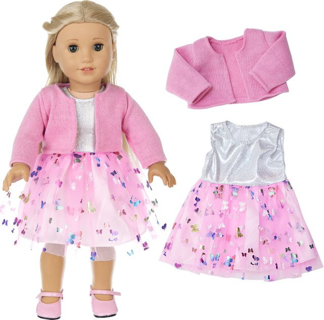 dearbei Puppenkleidung Babypuppenpullover und Schmetterlingsrock, Zubehör - Bild 1