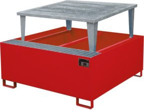 Bauer Südlohn Auffangwanne AWA 1000 aus Stahl in Rot, B/T/H: 146,0 x 108,3 x 0 cm - Bild 1