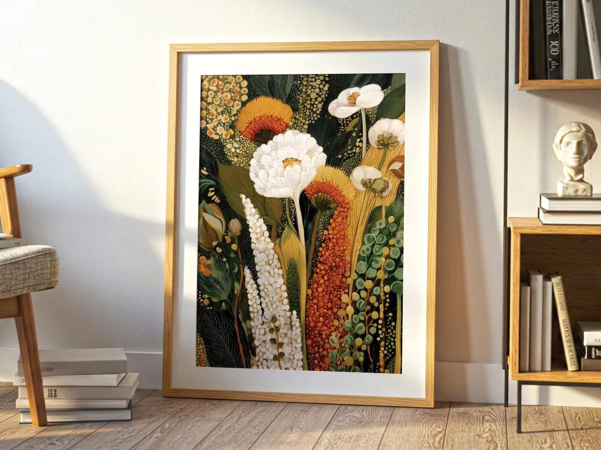 Botanischer Wandkunstdruck SHENCHEN: Abstrakter Zweigposter mit erdigem tropischem Dekor in Mehrfarbig für Küche und Wohnraum - Bild 4