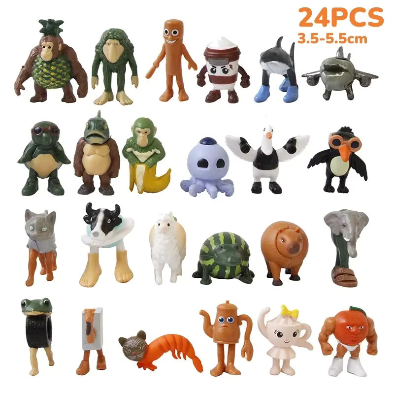 Bandai Italienische Brainrot Tung Tung Sahur Figuren, 24-teiliges Set, Tiere - Bild 2