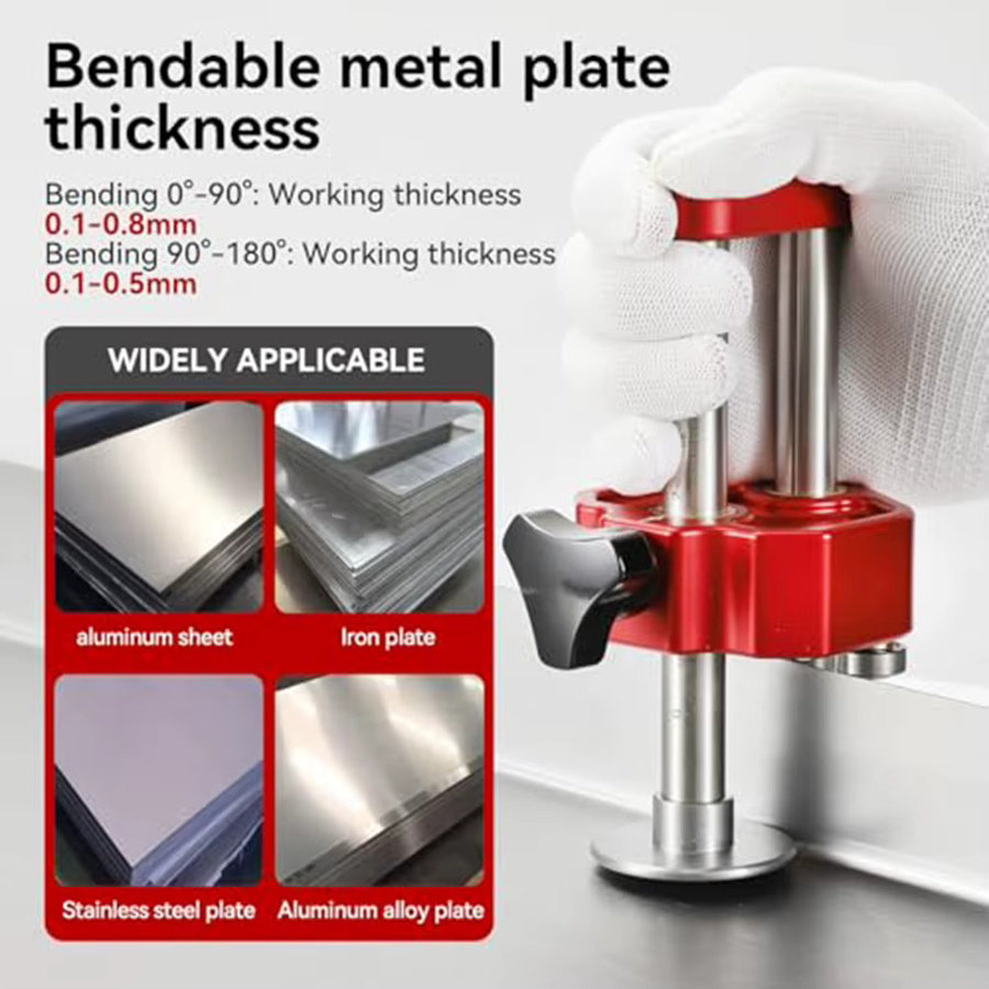 DAZZLEEX Manuelles Biegewerkzeug für Metallbleche mit Dual-Range-Winkelverstellung in Rot - Bild 4