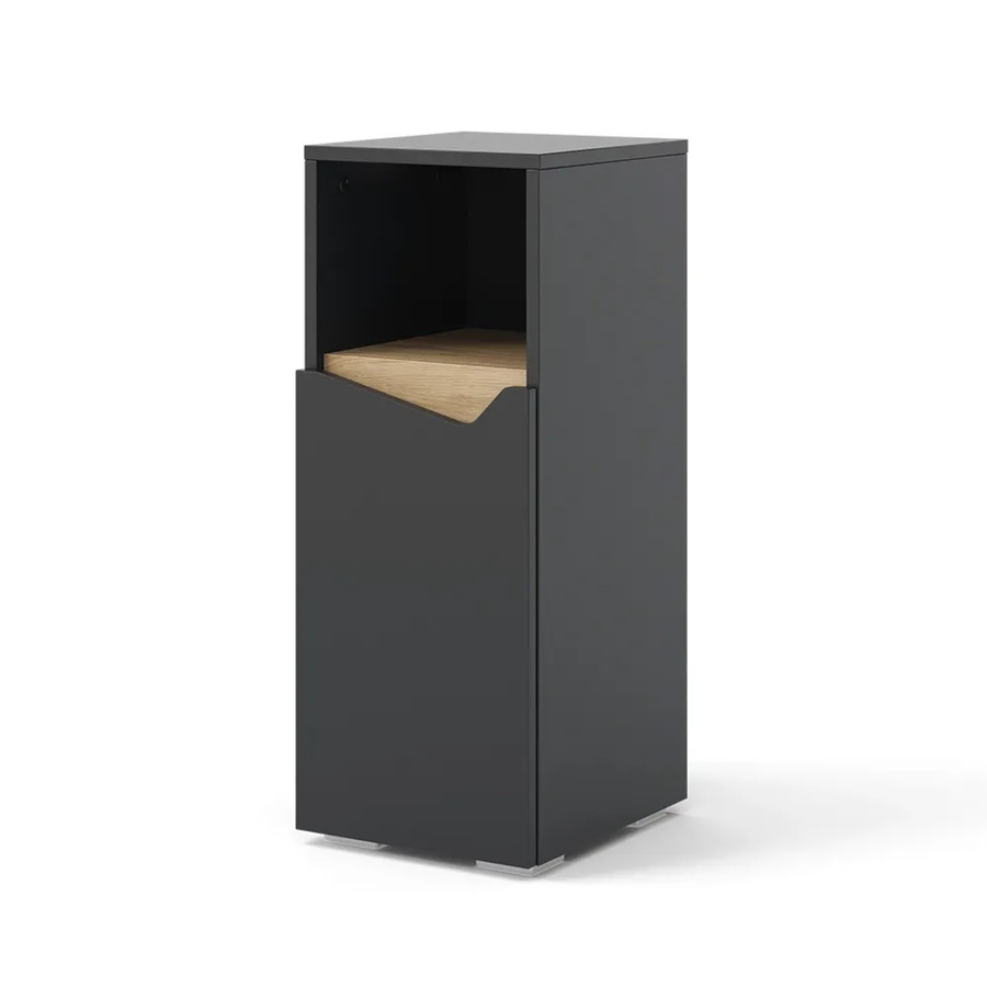 Vicco Midischrank Marelle Anthrazit Eiche mit Tür und offenem Fach, B/T/H: 30 x 30 x 74,5 cm - Bild 3