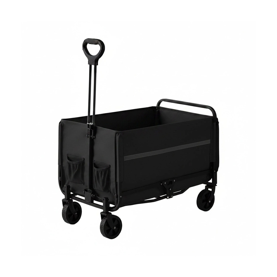 Relaxdays Bollerwagen aus Stahl in Schwarz, faltbar mit Heckklappe, B/T/H: 97 x 50 x 76 cm - Bild 2