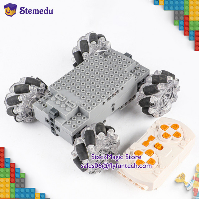 stemedu STEAM Programmierbausteine für mechanische Montage und Robotik-Coding als Lernspielzeug für Fahrzeuge - Bild 1