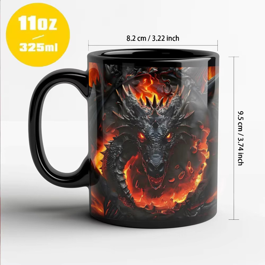 Keramikbecher Dunkler Drache von Light Magic in Schwarz mit Fantasy-Design - Bild 6
