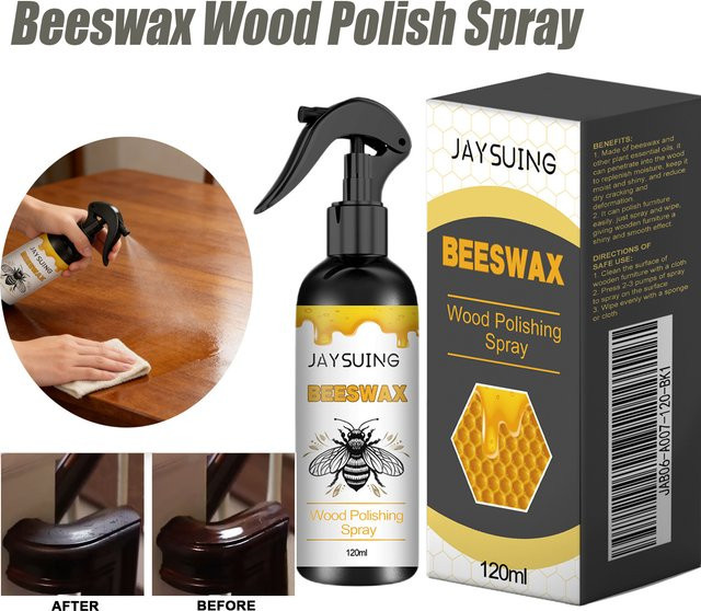 JAKEHOE Bienenwachs Holzpolitur-Spray in Schwarz zur Möbel- und Bodenpflege mit Reparaturfunktion für Kratzer und Glanzherstellung - Bild 1