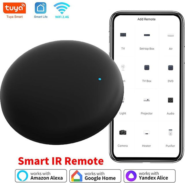 Tuya WiFi IR-Fernbedienung für Smart Home Automation in Schwarz, kompatibel mit Google Home und Alexa via Smart Life App - Bild 1