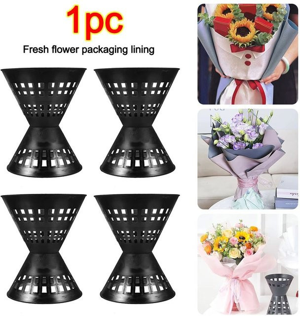 Schwarze Kunststoff-Blumenverpackung als Liner für DIY-Blumensträuße - Bild 1